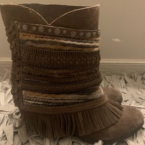 Boho Fringe Booties